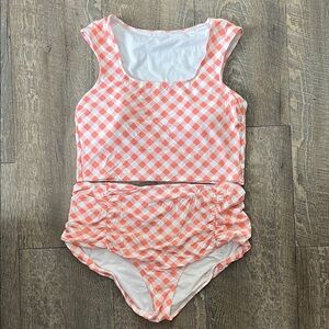 Women’s Bikini in Orange and White Checkered